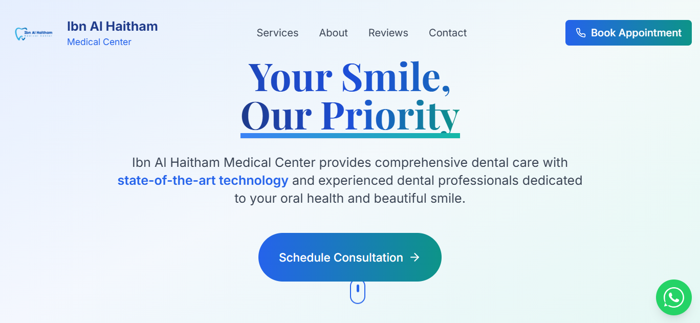 Ibn Al Haitham Medical Center Website - Healthcare Web Development